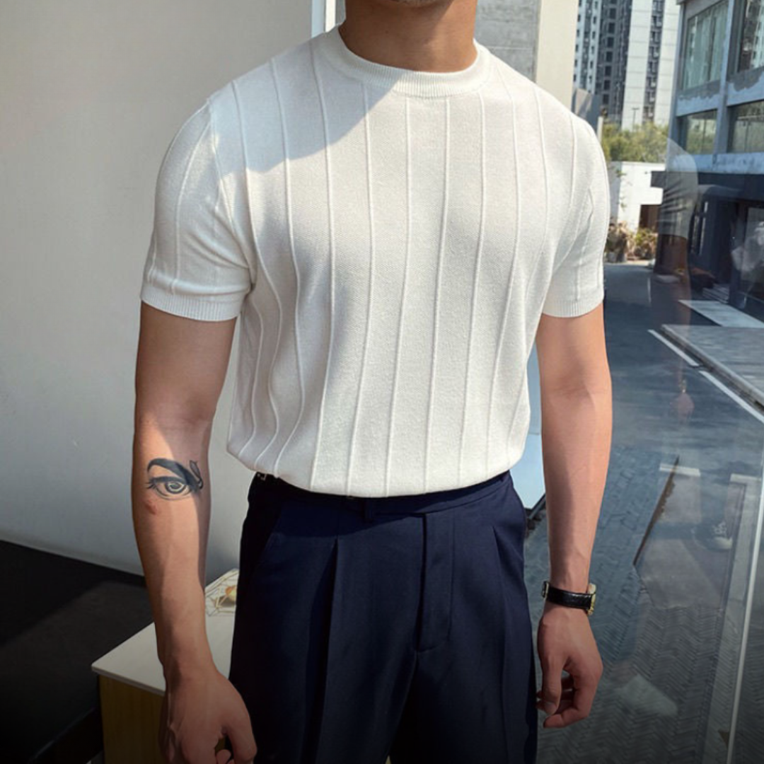 Thomas™ | Morten – Stribet T-shirt i Strik