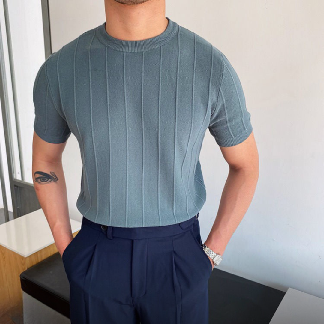 Thomas™ | Morten – Stribet T-shirt i Strik