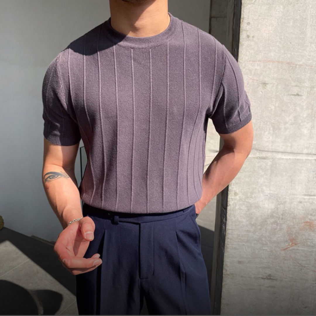 Thomas™ | Morten – Stribet T-shirt i Strik