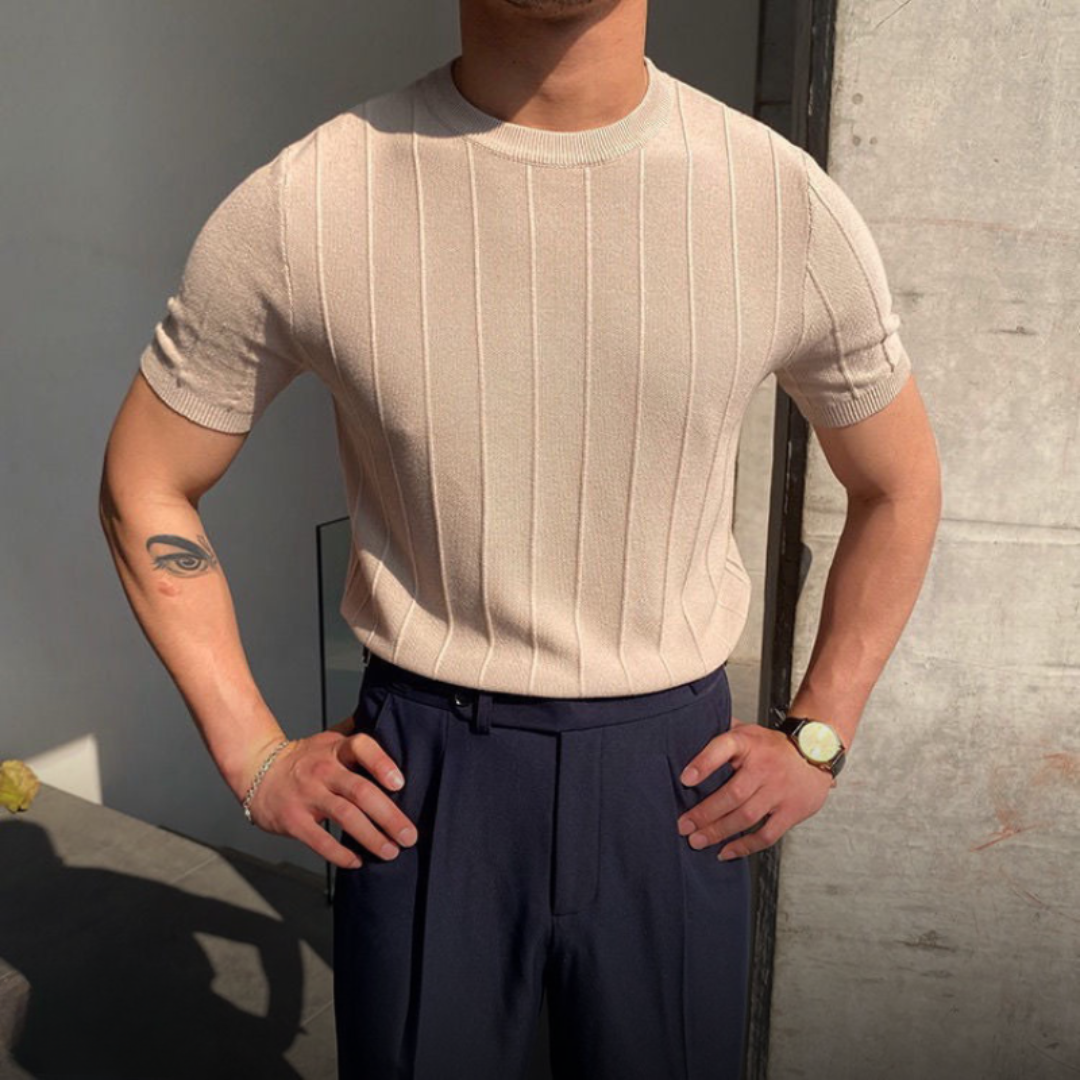 Thomas™ | Morten – Stribet T-shirt i Strik